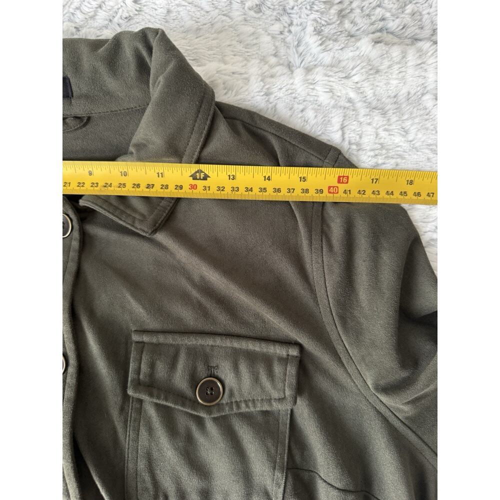 Torrid Olive Green Military Utility Jacket Shirt Size 0 Plus Size Button Front - Picture 7 of 8